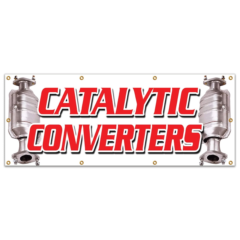 36"x96" CATALYTIC CONVERTERS BANNER SIGN inspection asci auto cars