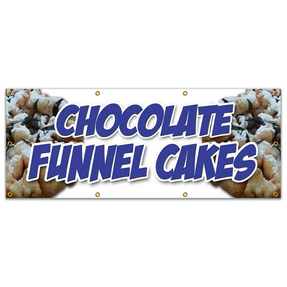 36"x96" CHOCOLATE FUNNEL CAKES BANNER SIGN bakery cake cookies pastry baker