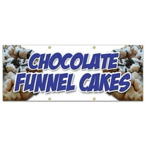 36"x96" CHOCOLATE FUNNEL CAKES BANNER SIGN bakery cake cookies pastry baker