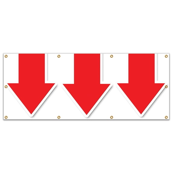 36"x96" GIANT DOWN ARROW BANNER SIGN turn here sale follow directions arrived