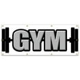 thumbnail image 1 of 36"x96" GYM BANNER SIGN gymnasium workout health club exercise weights, 1 of 4