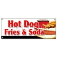 thumbnail image 1 of 36"x96" HOT DOG FRIES & SODA BANNER SIGN all beef drink frank meal deal chili, 1 of 4