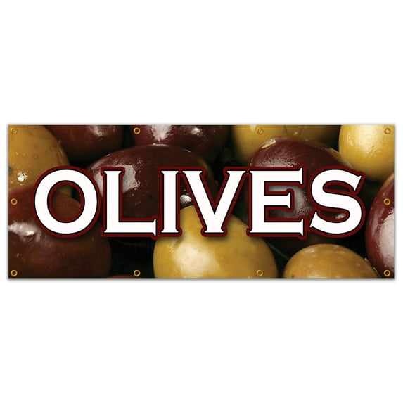 36"x96" OLIVES BANNER SIGN greek green black kalamata olive oil manzanilla