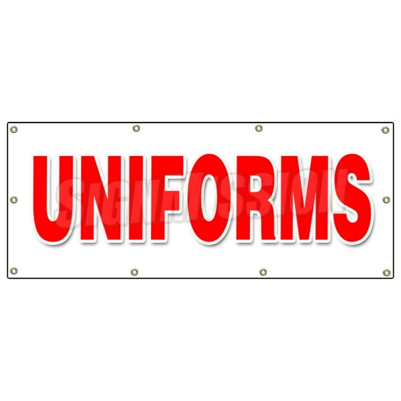 36"x96" UNIFORMS BANNER SIGN workplace organization corporate clothing image