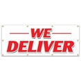 thumbnail image 1 of 36"x96" WE DELIVER BANNER SIGN pizza chinese sandwiches hoagie hero food free, 1 of 4