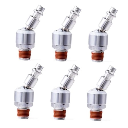 360° 1/4 Inch NPT Rotating Pneumatic Quick-Connect Fitting, Industrial M Style Swivel Air Connector with Male Thread for Air Hose, Compressor, Air Tools, Automotive Shop an