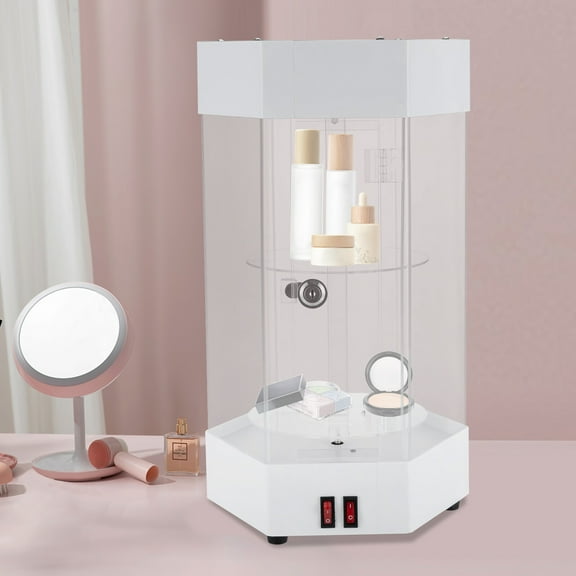 360 10.63*18.9in Electric Acrylic Jewelry Rotating Clear Display Case with Built in LED