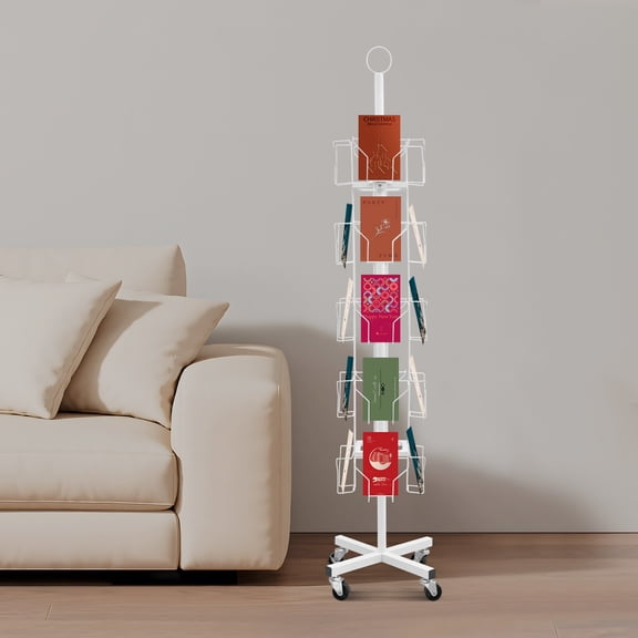 360 20 Card Pockets Rotating Greeting Card Rack Display Stand Spinning Pocket Rotating Holder 5-tier Stand