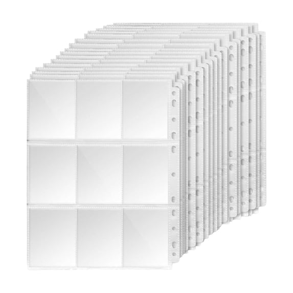 360/225 Pockets Double-Sided Trading Card Pages Sleeves 9-Pocket Clear Game Card Protectors for Kpop Photocard Baseball Cards & More Fit 3 Ring Binder