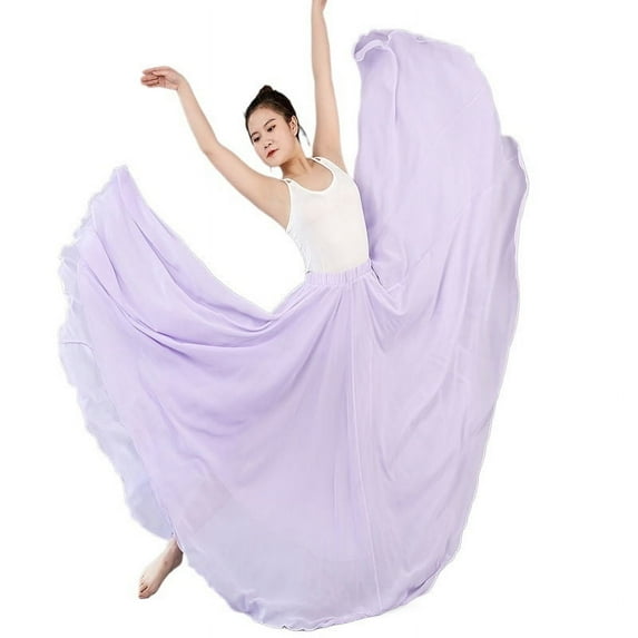 360/540/720 Degree Chiffon Skirt Ballet Belly Dance Women Gypsy Long Skirts Dancer Practice Wear Assorted Dance Skirt