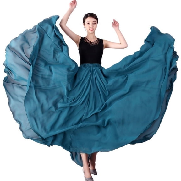 360/540/720 Degree Chiffon Skirt Ballet Belly Dance Women Gypsy Long Skirts Dancer Practice Wear Assorted Dance Skirt