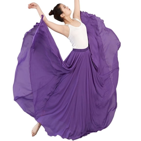 360/540/720 Degree Chiffon Skirt Ballet Belly Dance Women Gypsy Long Skirts Dancer Practice Wear Assorted Dance Skirt