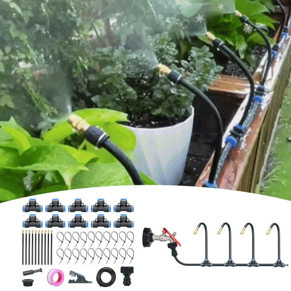 360Â° Adjustable Irrigation System - Automatic Garden Watering Kit with Bendable Nozzles | Curved Sprinkler System for Yard, Lawn Greenhouse Misting Watering System for Plants, Flower Beds Trees