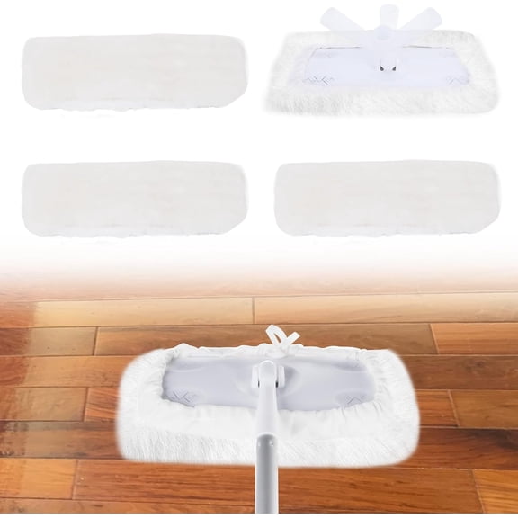 360 Adjustable Lambswool Applicator Kit, Extendable Lambskin Deck Stain Applicator with 4 Lambs Wool Refill Pads,Wood Stain Applicator for Wood Deck,Fence,Floor Wax Staining