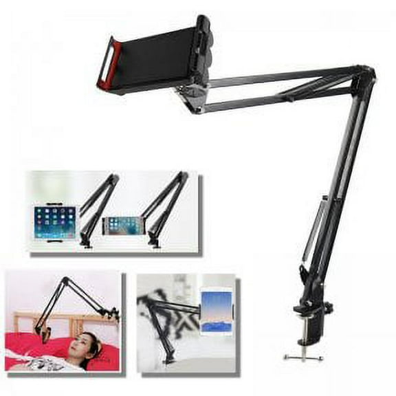 360 Adjustable Long Arm Phone Tablet Holder Bracket Stand Mount For Bed or Desk