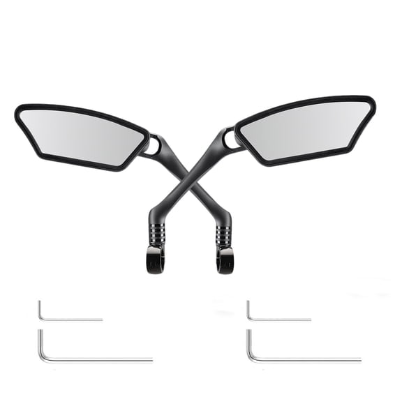 360°Adjustable Retractable Bike Mirror Set for Handlebars, Left & Right Side Rearview Safety Mirror with Sturdy Stainless Steel Mount, Universal Fit for Bicycle, E-Bike, Scooter, Motorcycle