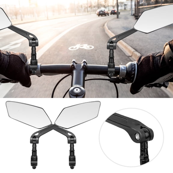 Car Exterior Accessories 360° Adjustable Wide Rearview Handlebar with Scratch- Glass for Motorcycle and Scooter