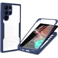 thumbnail image 1 of 360°All-Inclusive Phone Case for Samsung Galaxy S23 Ultra (Not S23), [Built in Screen Protector] Dual Layer Full Body Shockproof Clear Cover Case [Not-Yellowing] for Galaxy S23 Ultra QB-Blue, 1 of 10