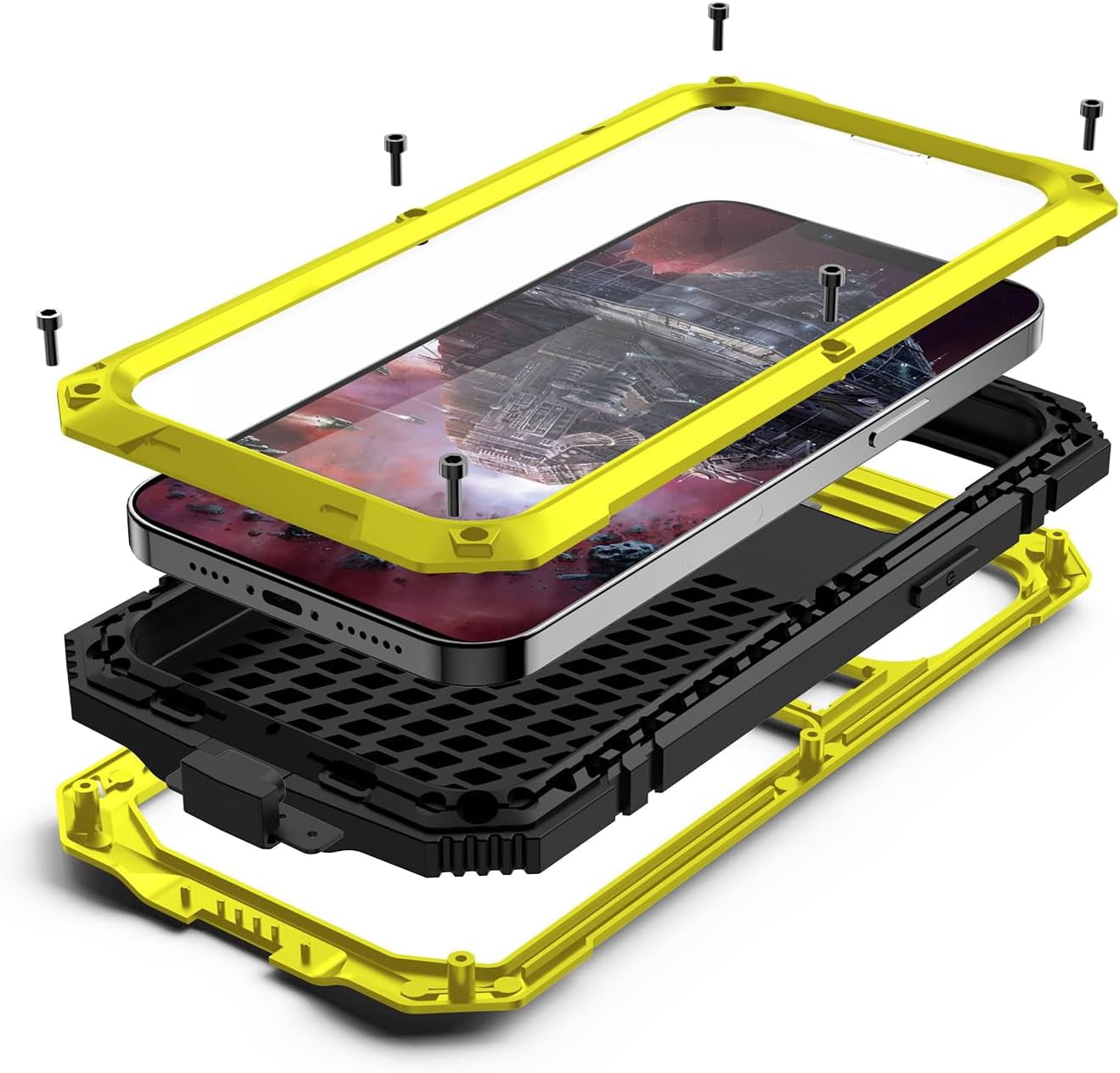 360 Armor Compatible for iPhone 13 Pro Max 2021 6.7 lnch Phone Case with Stand Built in Screen