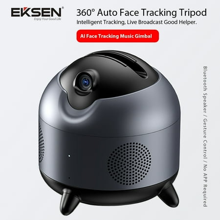 360° Auto Face Tracking Tripod with Gesture Control, Auto Tracking Phone Holder with Bluetooth Speaker function for Video, Vlog, Live Stream.