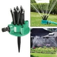 thumbnail image 1 of 360° Automatic Garden Sprinkler | Rotating Lawn Watering System 12 Nozzle Heads | Large Area Coverage Up to 336 Sq Ft | Adjustable Hose Angle | Easy Install, Durable | Outdoor Yard Irrigation Tool, 1 of 9