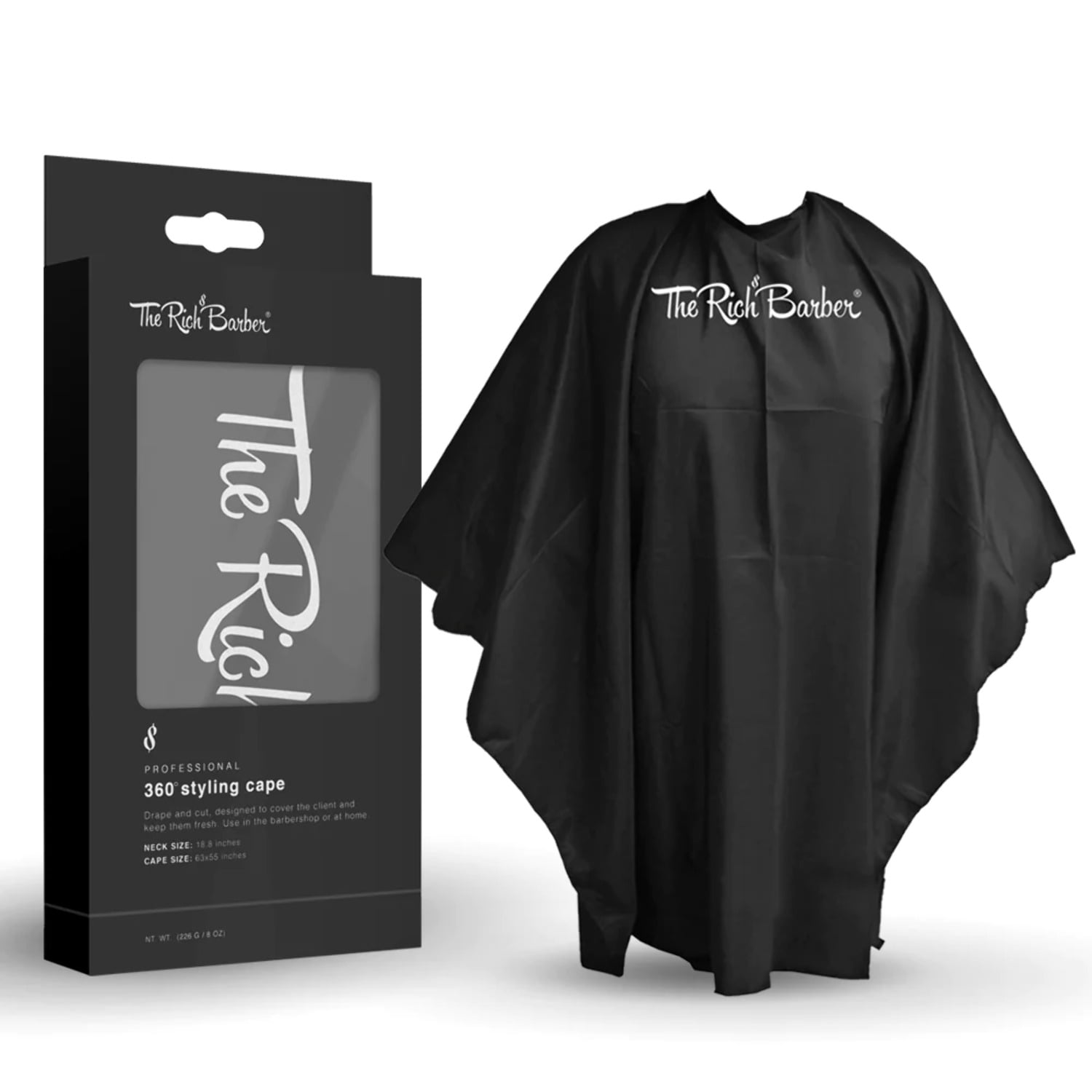 360 Barber Cape - Lightweight Professional Hair Cutting Apron - Universal  Size Haircut Gown 
