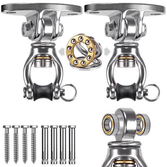 360° Bearing Swing Hanger ( 2 Pack ) Stainless Steel Ceiling Mount Hardware Hooks
