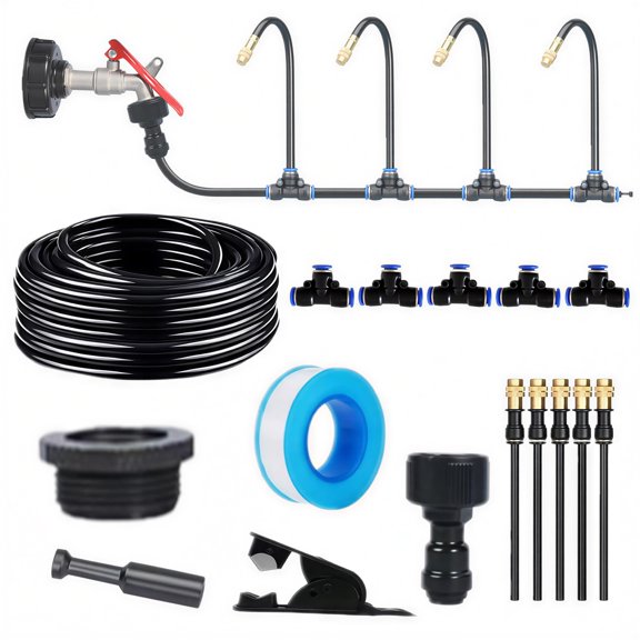 360° Bendable Drip Irrigation Kit - Automatic Irrigation System for Garden, Lawn, Raised Bed, Greenhouse & Potted Plants