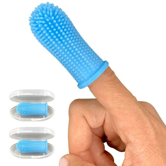 360 Bristle Silicone Baby Finger Toothbrush, 100% BPA Free for Toddlers and Infants 3 Months and Up, Full Surround Design for Teeth and Gum Cleaning; 2 Sets of Finger Brushes