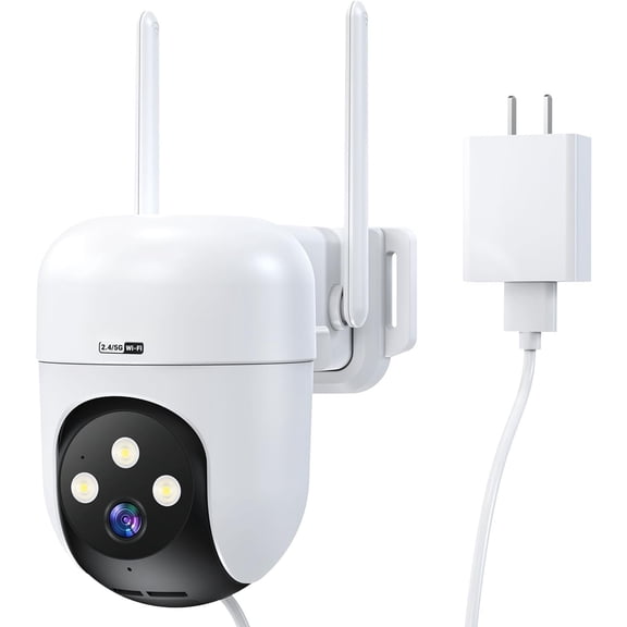 360? Cameras Outdoor,24/7 Wired Outdoor Camera for ,Motion ,5G/2.4G WiFi camera,Night Vision,2-Way Talk, IP66,AI Detection,Local & Cloud Storage