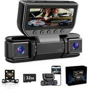 360  Car DVR WiFi 4 Channels Dash Cam Video Recorder, 1080P FHD 360 Degree Car Dash Cam Front and Rear Wireless, APP Control, 24-Hour Parking Monitoring, Loop Recording