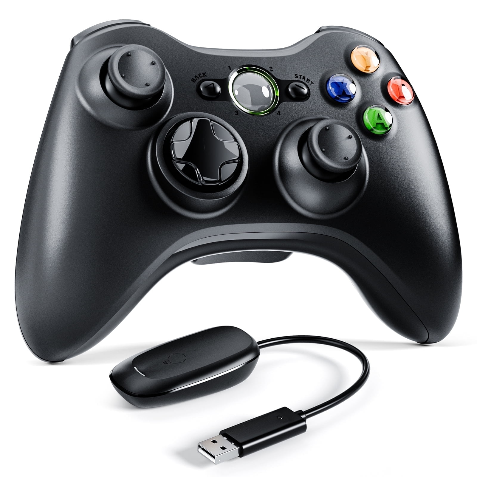 Fousixdi 360 Wireless Controller for Xbox 360, Black, New