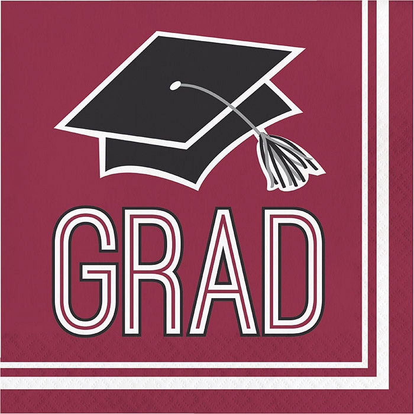 360 Count Bulk Pack Graduation School Spirit Burgundy Luncheon Napkins ...