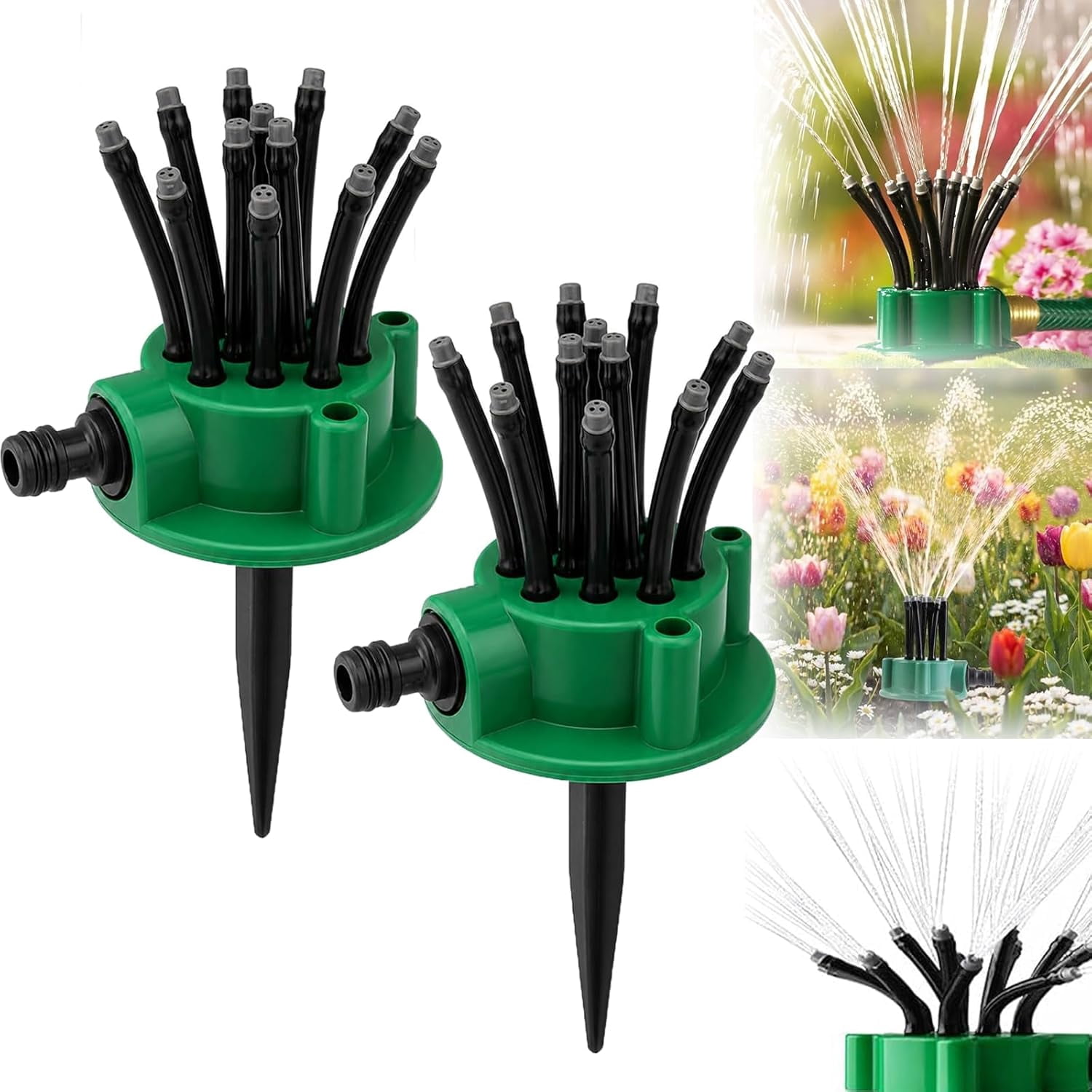 360° Coverage Precision Garden Irrigation Sprinkler, 360 Multi Directional Lawn Sprinkler, Automatic Rotating Lawn Sprinkler for Yard Large Area, Adjustable Water Saving System (2pcs)