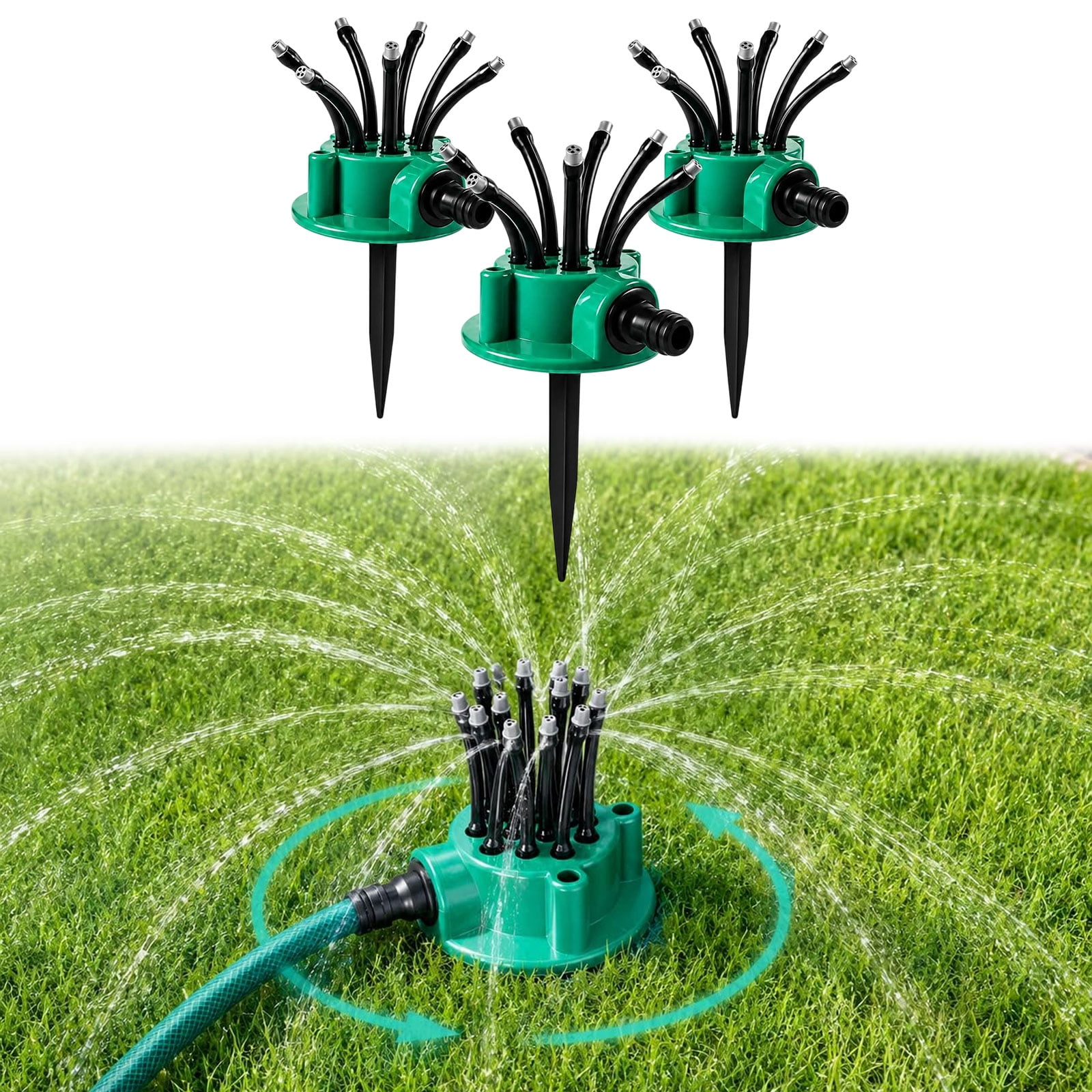 360° Coverage Precision Garden Irrigation Sprinkler, Adjustable Lawn Sprinkler for Yard, Large Area Irrigation & Rooftop Cooling