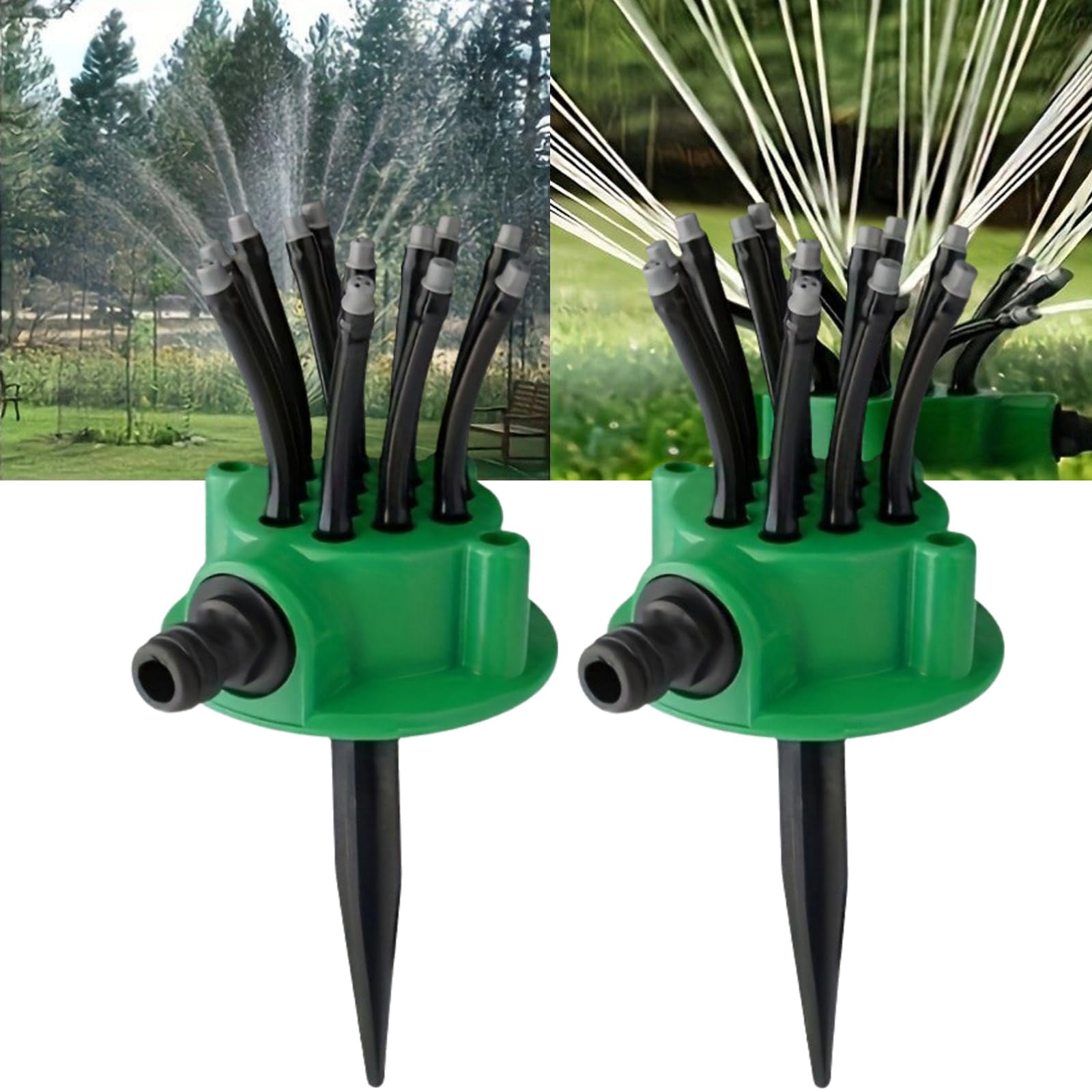 360° Coverage Precision Garden Irrigation Sprinkler, Automatic Rotating Lawn Sprinkler for Yard Large Area, Adjustable Water Saving System with Heavy Duty Spike Base for Grass