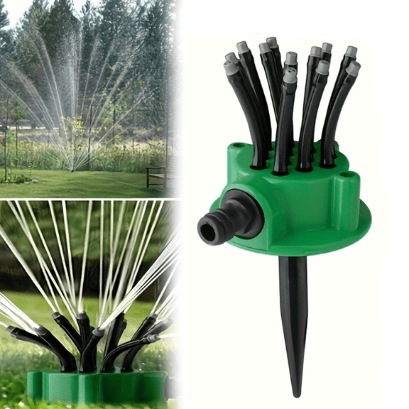 360° Coverage Precision Garden Irrigation Sprinkler, Automatic Rotating Lawn Sprinkler, for Yard, Lawn Sprinkler Large Area Coverage Adjustable Water Saving System