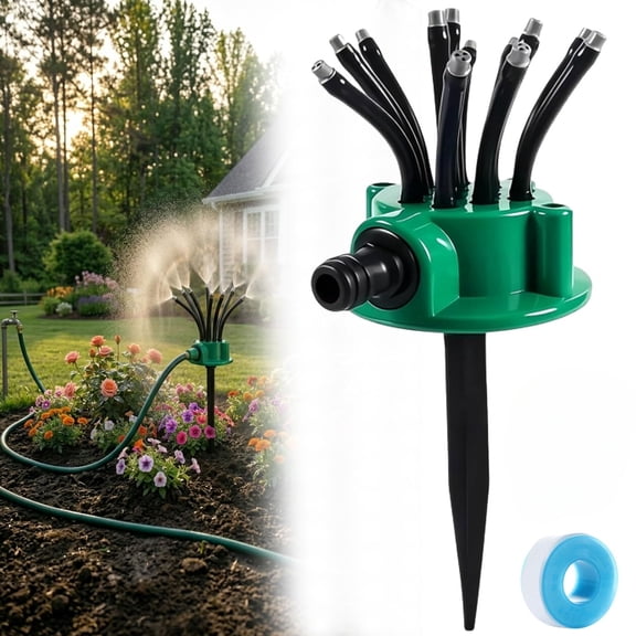 360° Coverage Precision Garden Irrigation Sprinkler, Multi-Directional Lawn & Garden Sprinklers for Yard, Above Ground Automatic Oscillating Sprinkler System for Large Area Grass Watering