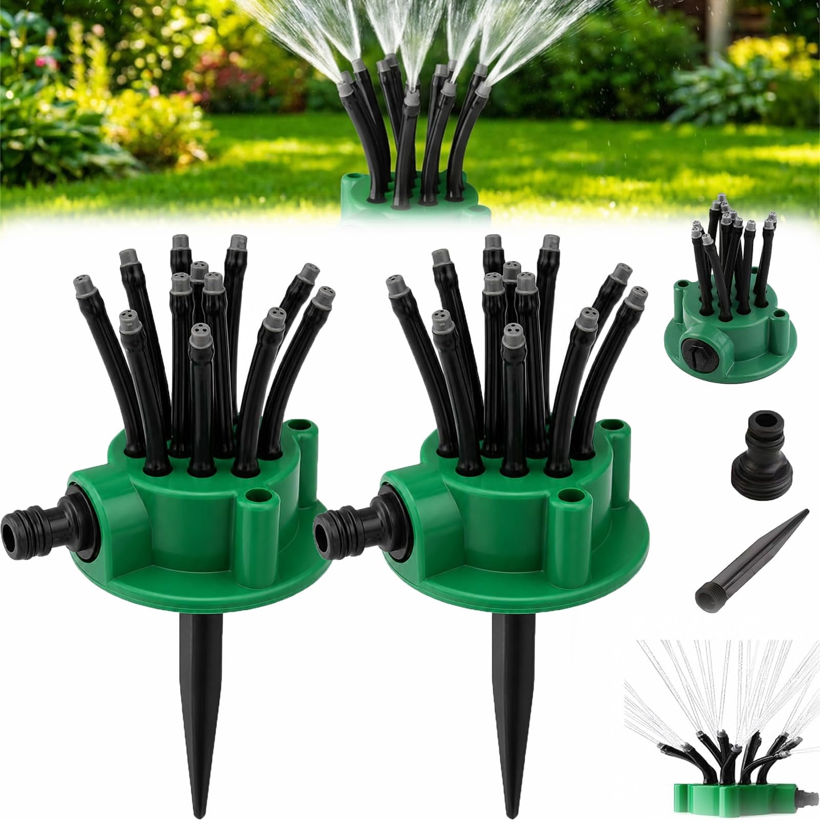 360° Coverage Precision Garden Irrigation Sprinkler, Multidirectional Lawn Sprinkler,Automatic Rotating Lawn Sprinkler, Watering Gardening Tools