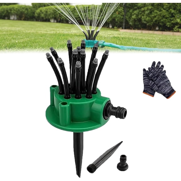 360° Coverage Precision Garden Irrigation Sprinkler, Sprinklers for Yard, Lawn Sprinkler Large Area Coverage, Adjustable Water Saving System with Heavy Duty Spike Base for Grass (1pcs)