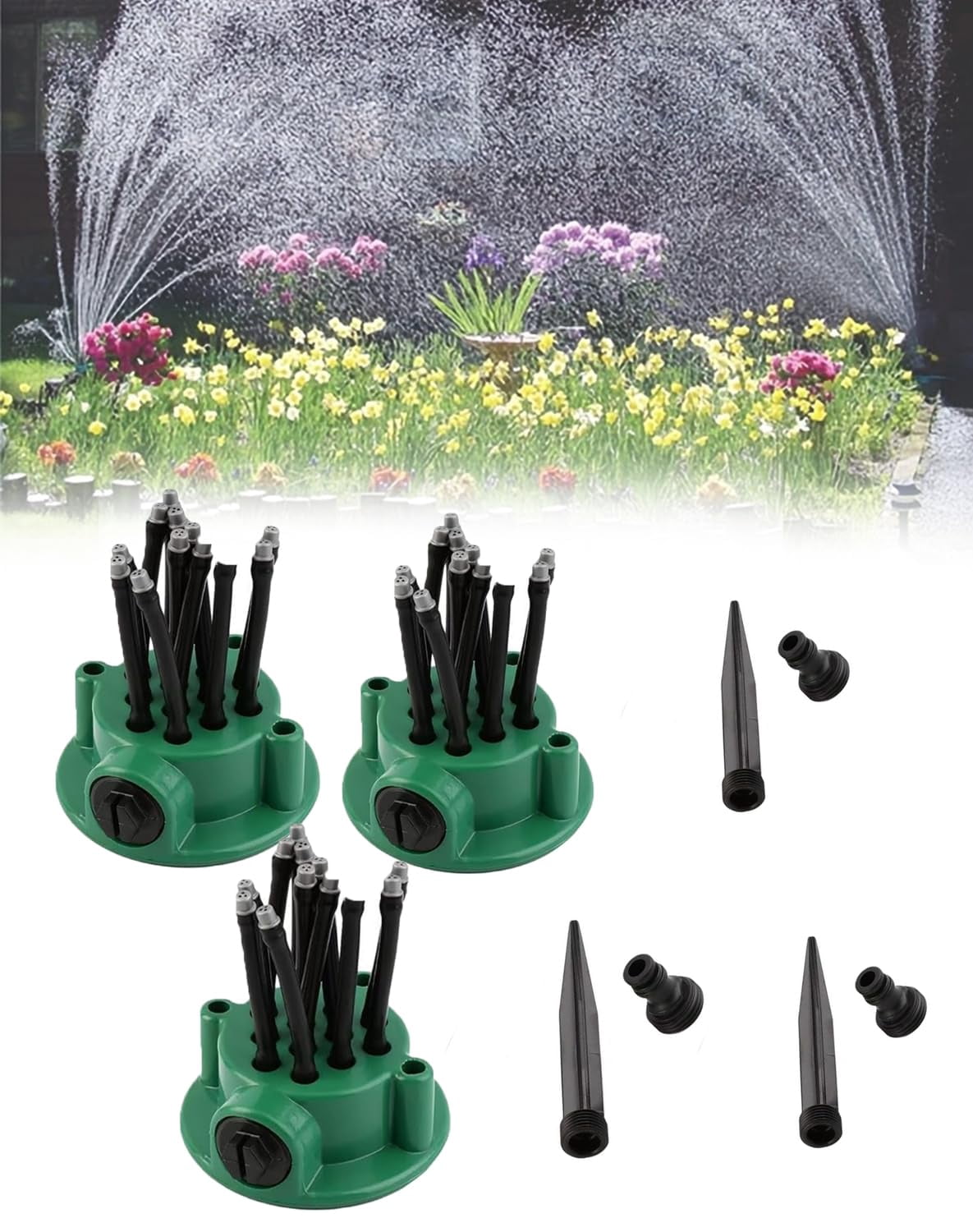 360° Coverage Precision Garden Irrigation Sprinkler with Heavy-Duty Spike Base, Automatic Rotating Lawn Sprinkler, for Yard, Lawn Sprinkler