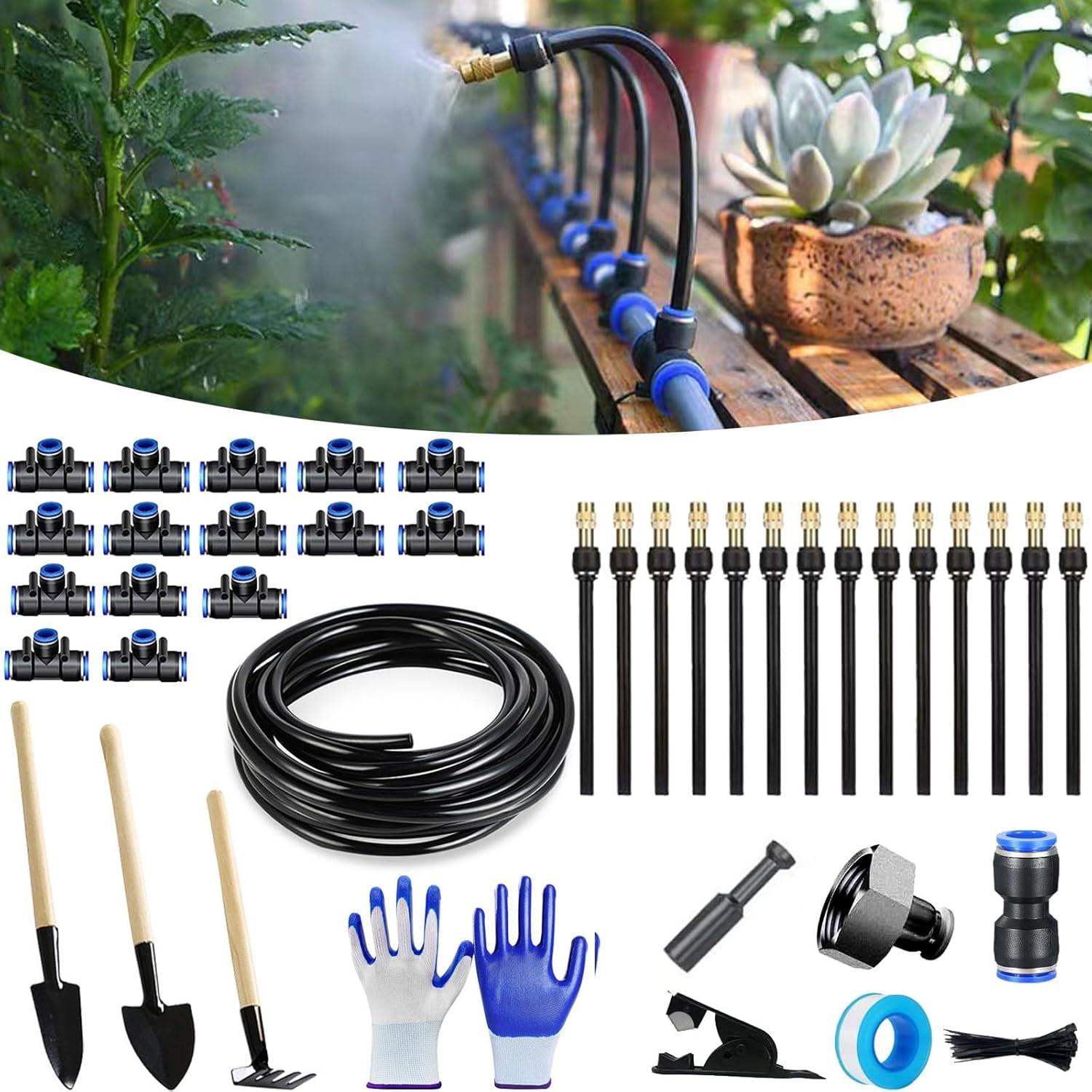 Arrosage Automatique,20M Watering Kit--Système'irrigation Goutte à Goutte Pour Serre 5m 50m - 10