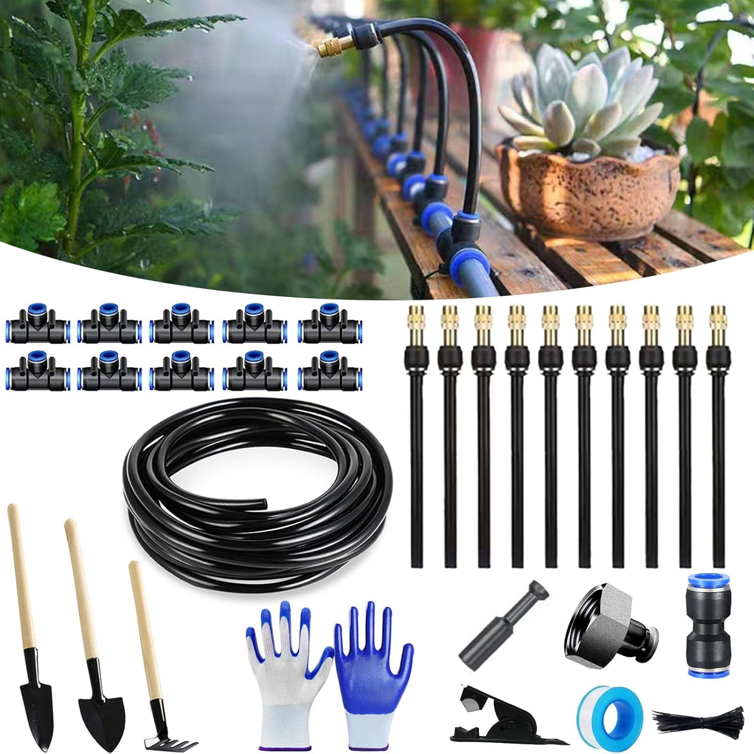 Arrosage Automatique,20M Watering Kit--Système'irrigation Goutte à Goutte Pour Serre 5m 50m - 6