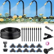 360  Curved Garden Automatic Irrigation System, Garden Watering System, Irrigation System Kit, Adjustable Bendable Nozzle Copper Sprayer System for Lawn, Greenhouse, Garden Yard, 10m