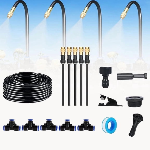 360 Curved Garden Automatic Irrigation System, Upgraded Flexible Hose Drip Irrigation Kit, Tool-Free Quick Installation Watering System for Raised Beds, Lawn (16.4 FT/5m Set)