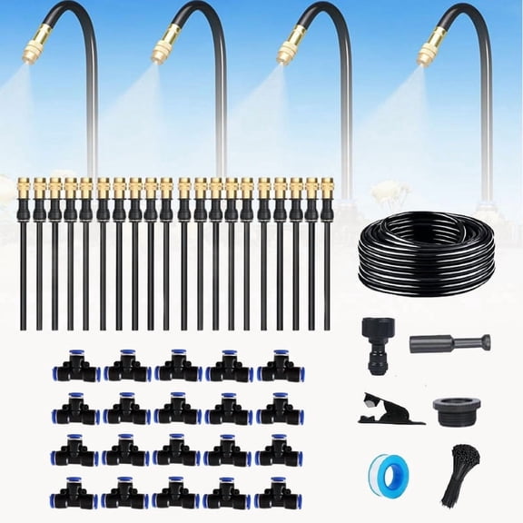360 Curved Garden Automatic Irrigation System, Upgraded Flexible Hose Drip Irrigation Kit, Tool-Free Quick Installation Watering System for Raised Beds, Lawn (65.6FT/20m Set)
