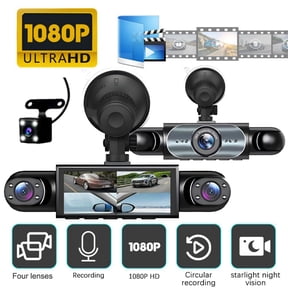 360 Degree 4 Channel Dash Cam System, Full HD 1080P Recording, Infrared Night Vision, G-Sensor, Loop Recording, Plug-in Power for All Vehicles
