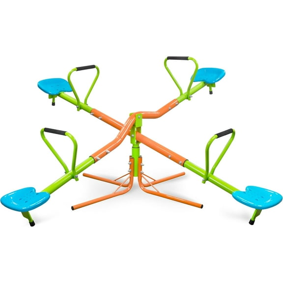 360-Degree 4 Seater Swivel Seesaw, Indoor or Outdoor, (Weight Limit 100lbs)