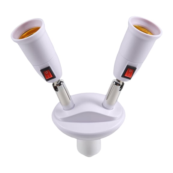360 Degree Adjustable - 2 in 1 E27 Splitter Socket Adapter. Standard LED Bulb Adapter