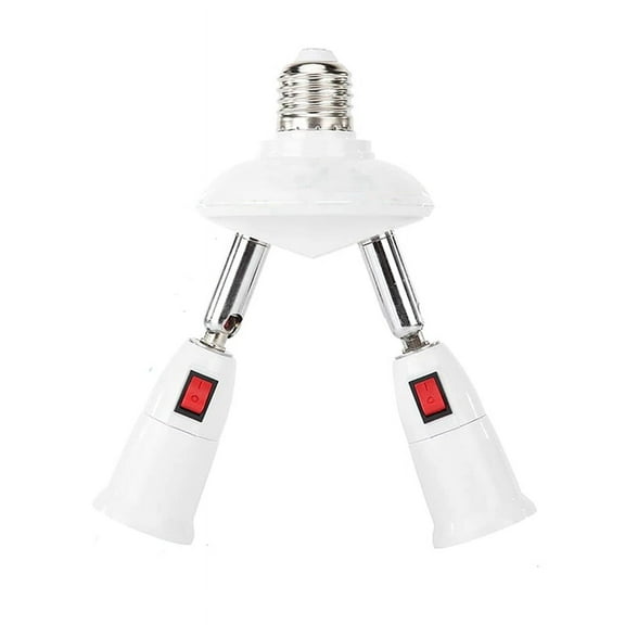 360 Degree Adjustable - 2 in 1 E27 Splitter Socket Adapter. E27 Standard LED Bulb Socket Adapter